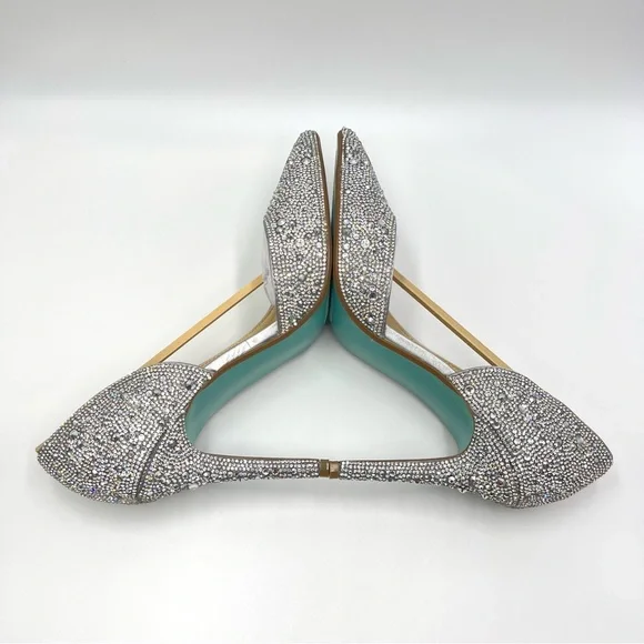 Betsey Johnson Women's SB Hazil Jeweled Silver Stiletto Heels Pumps Shoes 9 - Picture 9 of 15